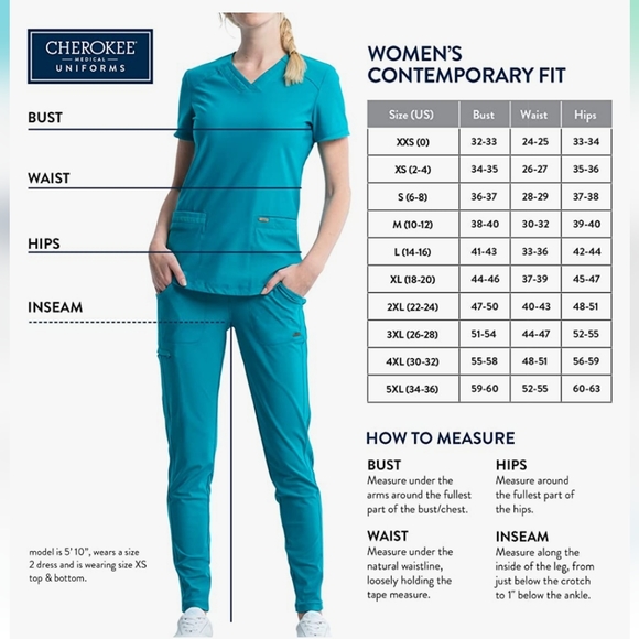 Cherokee Jogger Scrub Pants, 4x Women 4-Way Stretch, Mid Rise, Cargo Pocket - Picture 2 of 12